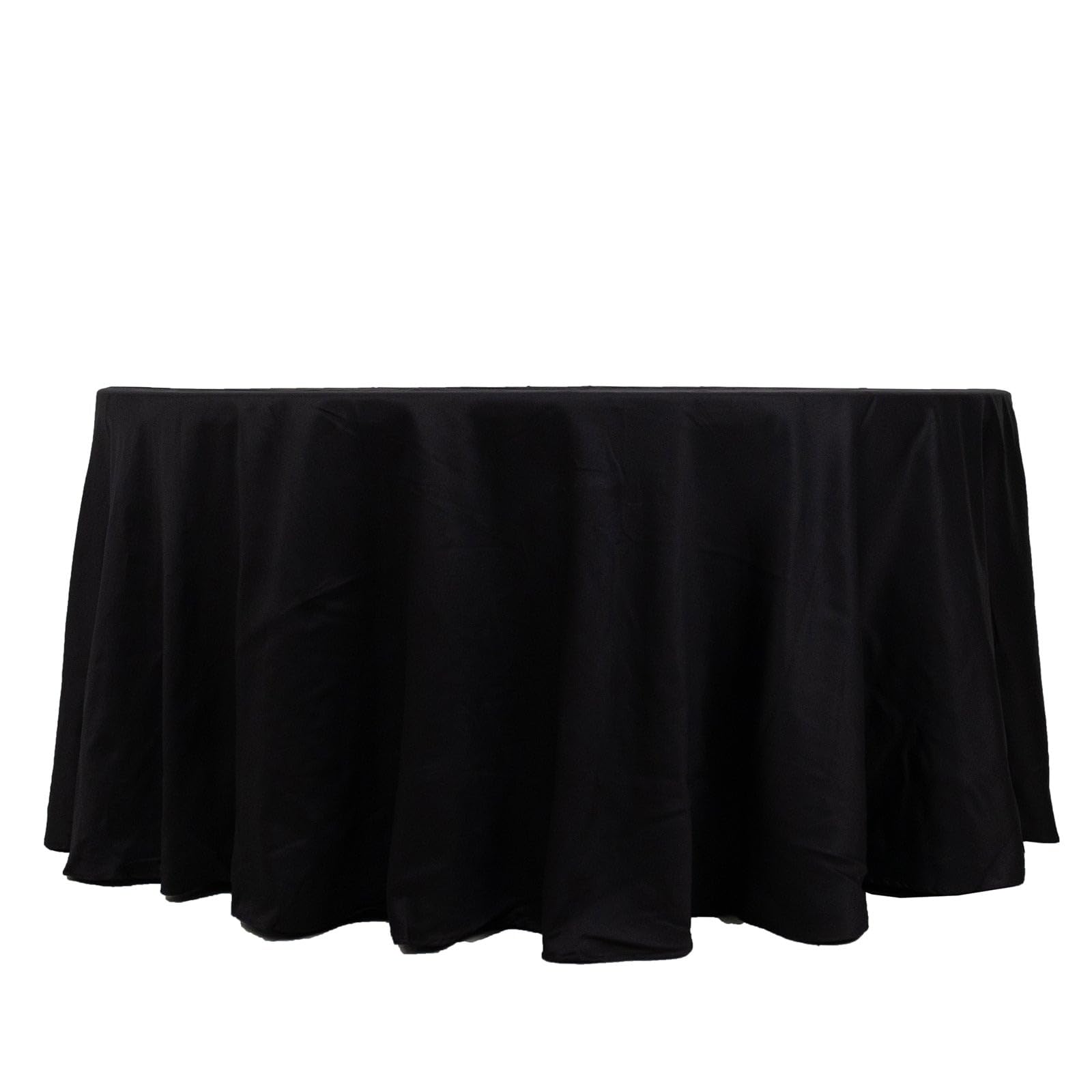 Balsacircle 120-Inch Black Premium Round Cotton Tablecloth Table Linens Wedding Party Events Decorations Kitchen Dining